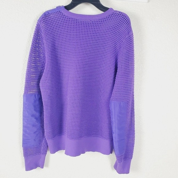 Lauren Ralph Lauren Purple Open Knit Casual Pullover Sweater Size Small - Picture 4 of 9